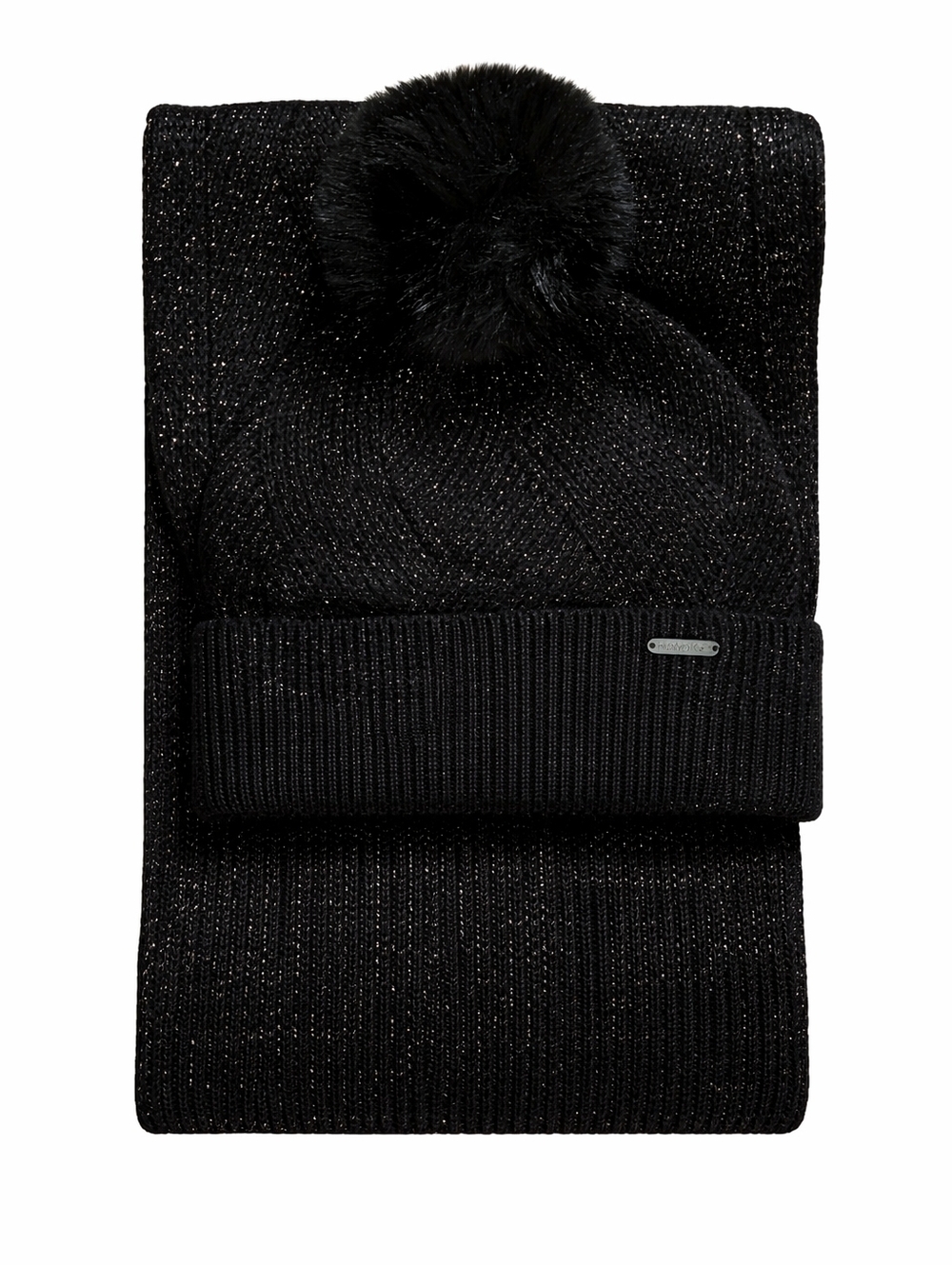 Calvin Klein Black Metallic Knit Beanie&Scarf - Picture 3 of 3